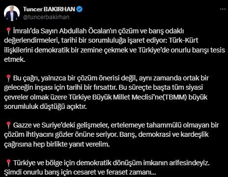 Öcalan'ın Barış Sürecine Katkı Mesajı ve DEM Parti'nin Değerlendirmesi