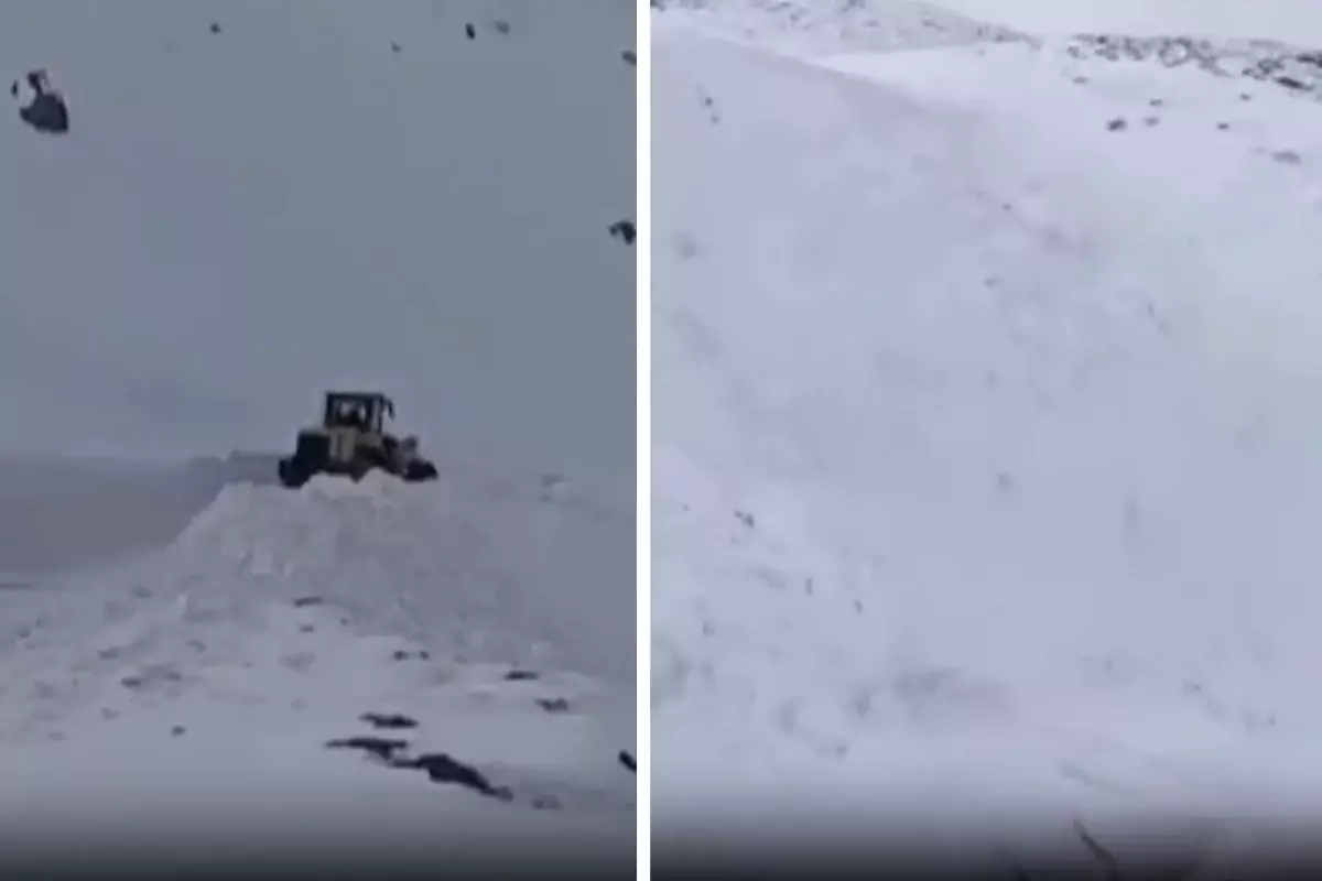 Şırnak\'ta düşen çığ kameralarca an be an kaydedildi