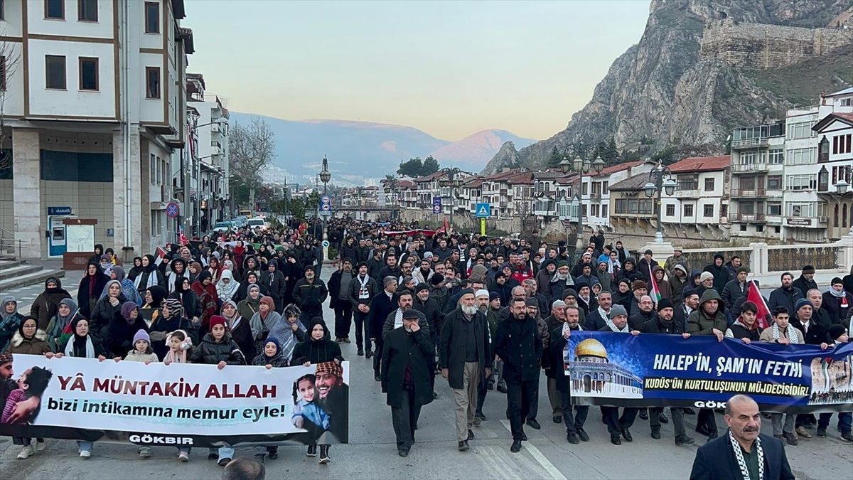 Amasya\'da Filistin\'e destek yürüyüşü düzenlendi