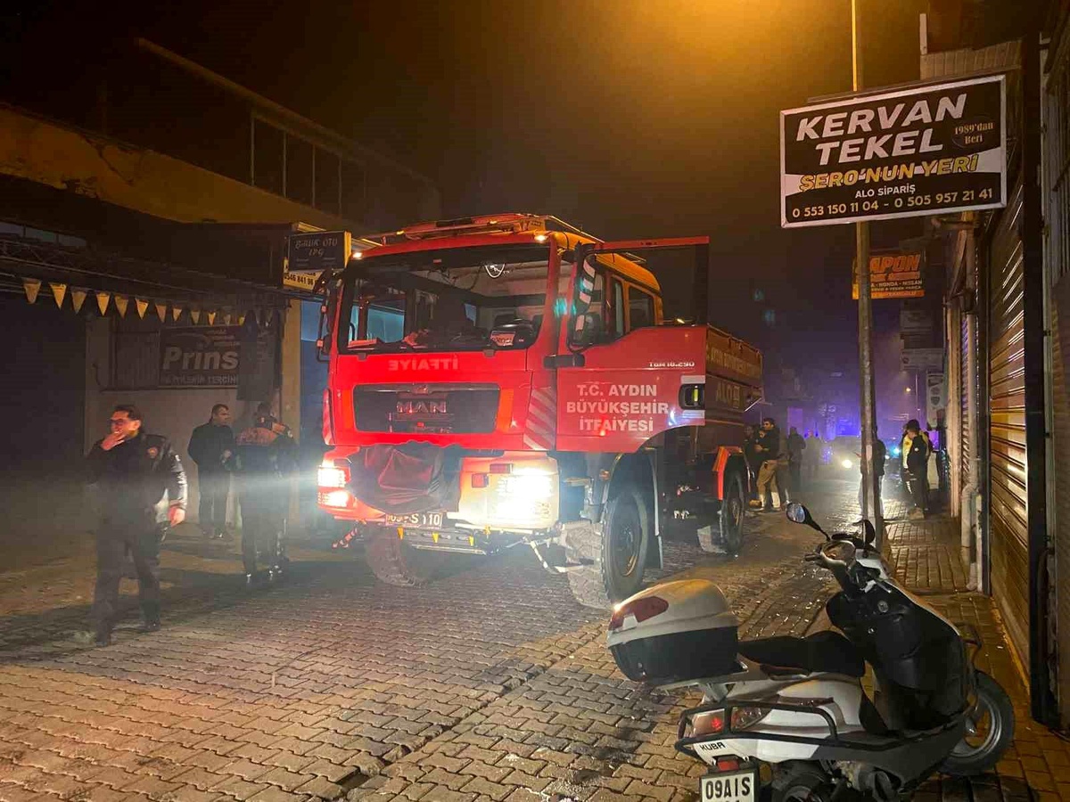 Aydın\'da Oto Tamircisinde Yangın
