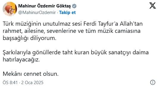 Siyasilerden Ferdi Tayfur için ardı ardına taziye mesajları