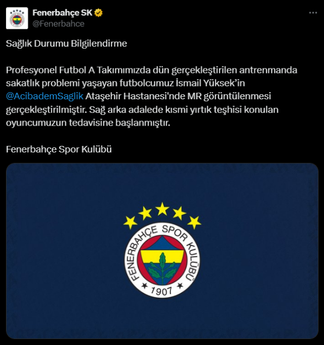 Fenerbahçe'de deprem: İki yıldız birden sakatlandı