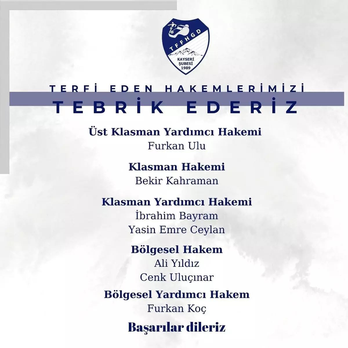 Kayseri\'de 7 Hakeme Terfi