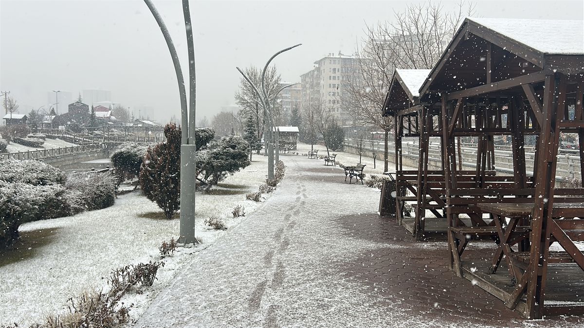 Sivas\'ta Yeni Yılın İlk Kar Yağışı Başladı