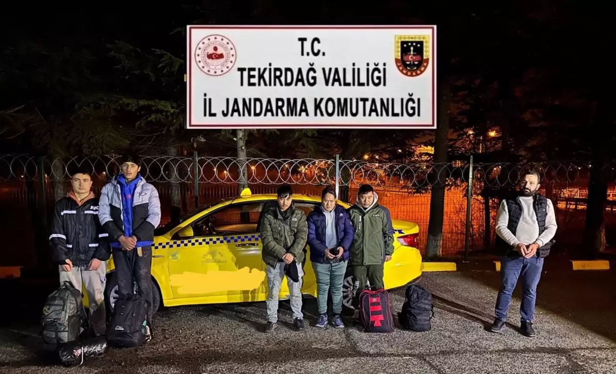 Tekirdağ\'da Jandarma Uygulamasında 5 Kaçak Göçmen ve 1 Organizatör Yakalandı