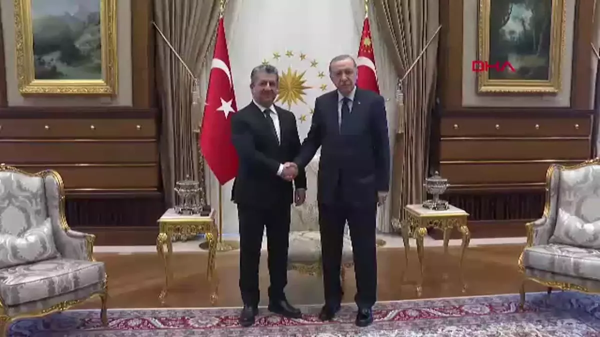 Cumhurbaşkanı Erdoğan, Irak Kürt Bölgesel Yönetimi Başbakanı Mesrur Barzani\'yi kabul etti (VİDEO EKLENDİ)