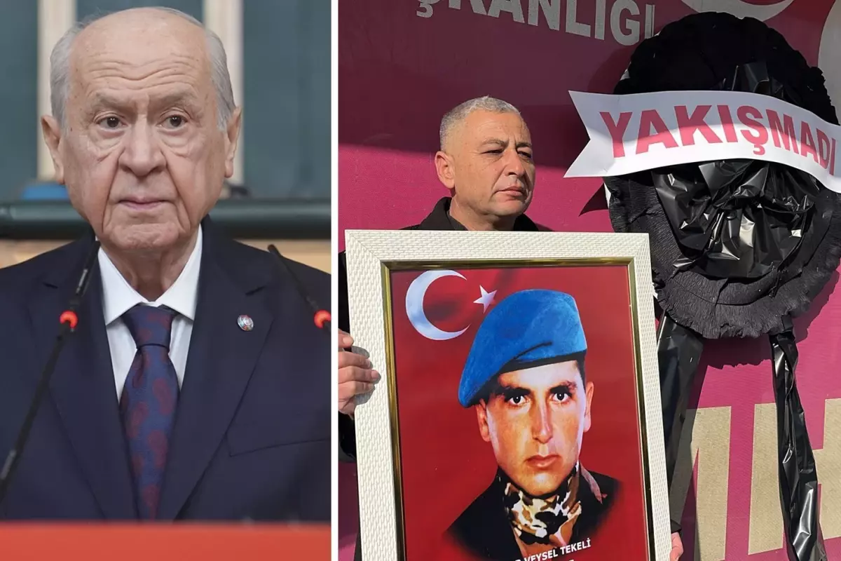 Şehit aileleri, MHP İl Başkanlığı önüne \'\'Yakışmadı\'\' yazılı siyah çelenk bıraktı