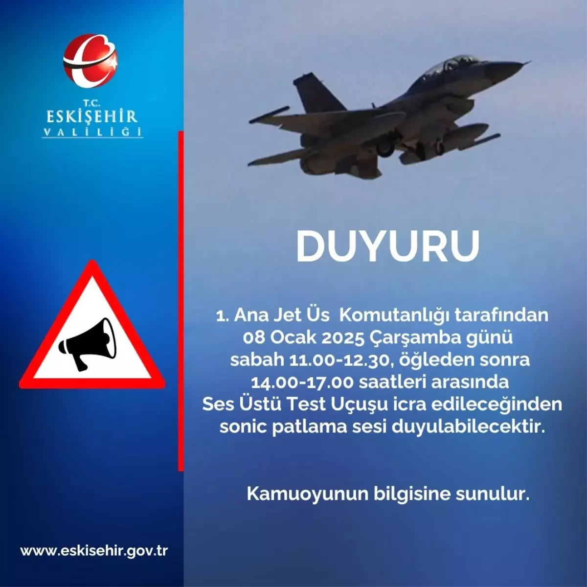 Eskişehir\'de Ses Üstü Test Uçuşu