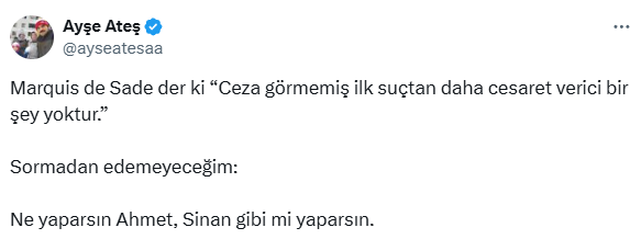 Ayşe Ateş'ten Dervişoğlu'nu tehdit eden Ülkü Ocakları Başkanı'na olay soru