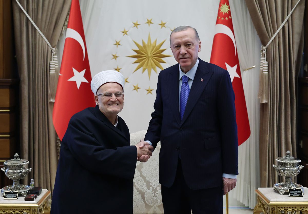 Cumhurbaşkanı Erdoğan, Mescid-i Aksa İmam Hatibi Sabri\'yi kabul etti