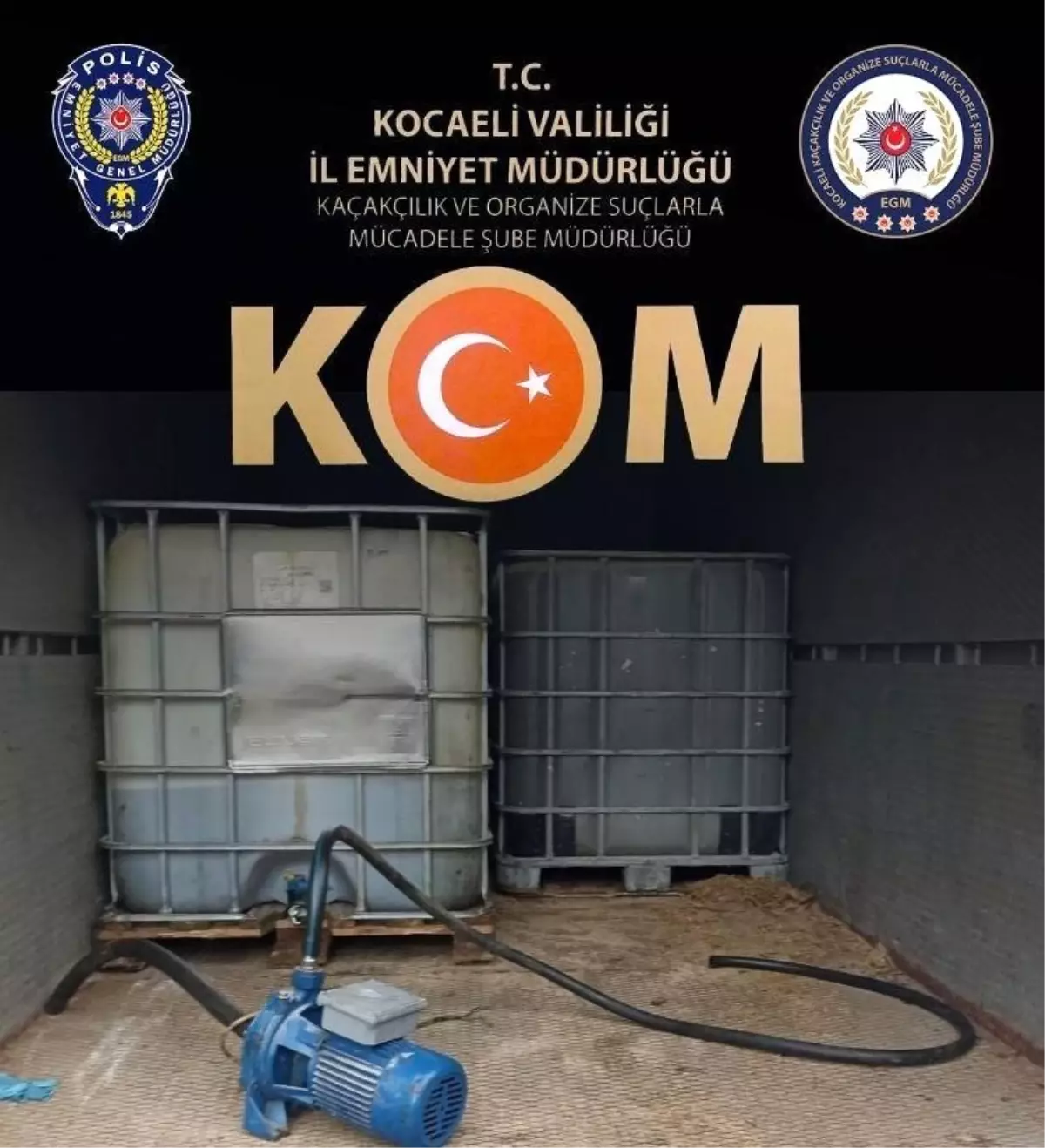 Kocaeli\'de 6 Bin Litre Kaçak Akaryakıt Ele Geçirildi