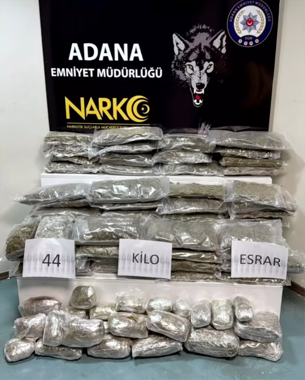 Adana\'da 44 Kilogram Esrar Ele Geçirildi