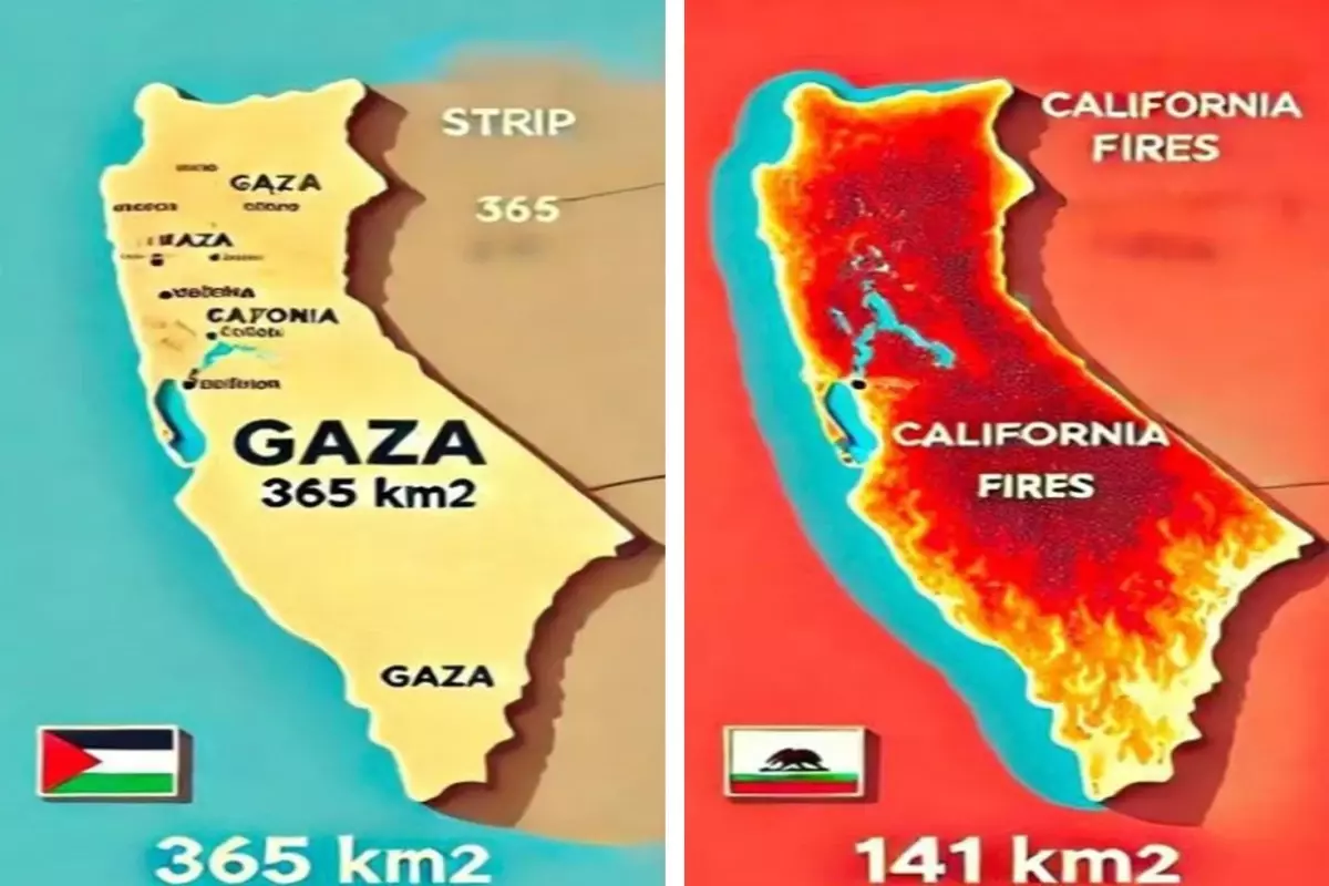 Benzerlikleri gündem oldu! 6 gündür yanan California\'nın son hali Gazze\'yi anımsattı