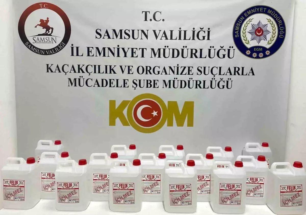 Samsun\'da 80 Litre Kaçak Etil Alkol Ele Geçirildi