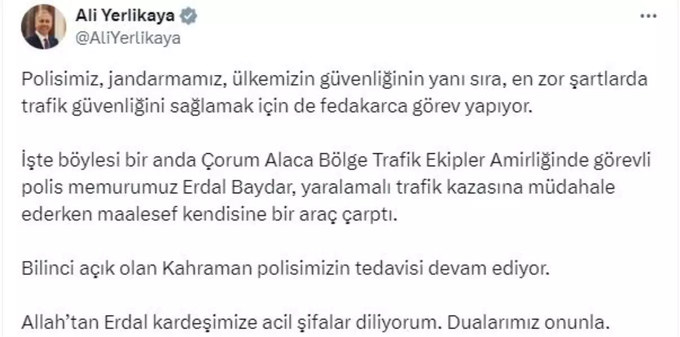 Trafik Kazasına Müdahale Eden Polis Memuruna Araç Çarptı