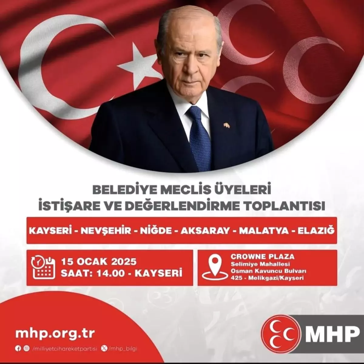 MHP, Kayseri\'de İstişare ve Değerlendirme Toplantısı Düzenleyecek