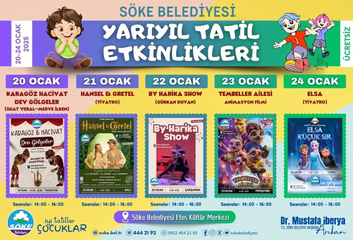 Söke Belediyesi\'nden Yarıyıl Tatili için Etkinlik Takvimi