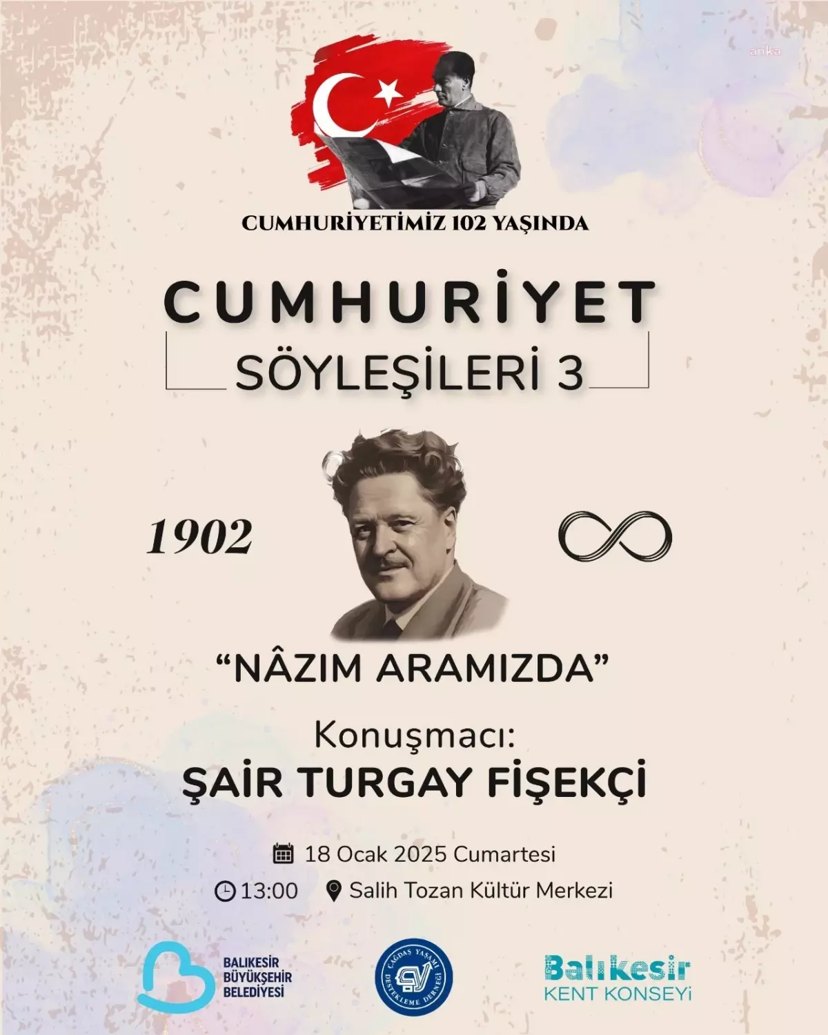 Cumhuriyet Söyleşileri: Turgay Fişekçi \'Nazım Aramızda\' Konuşacak