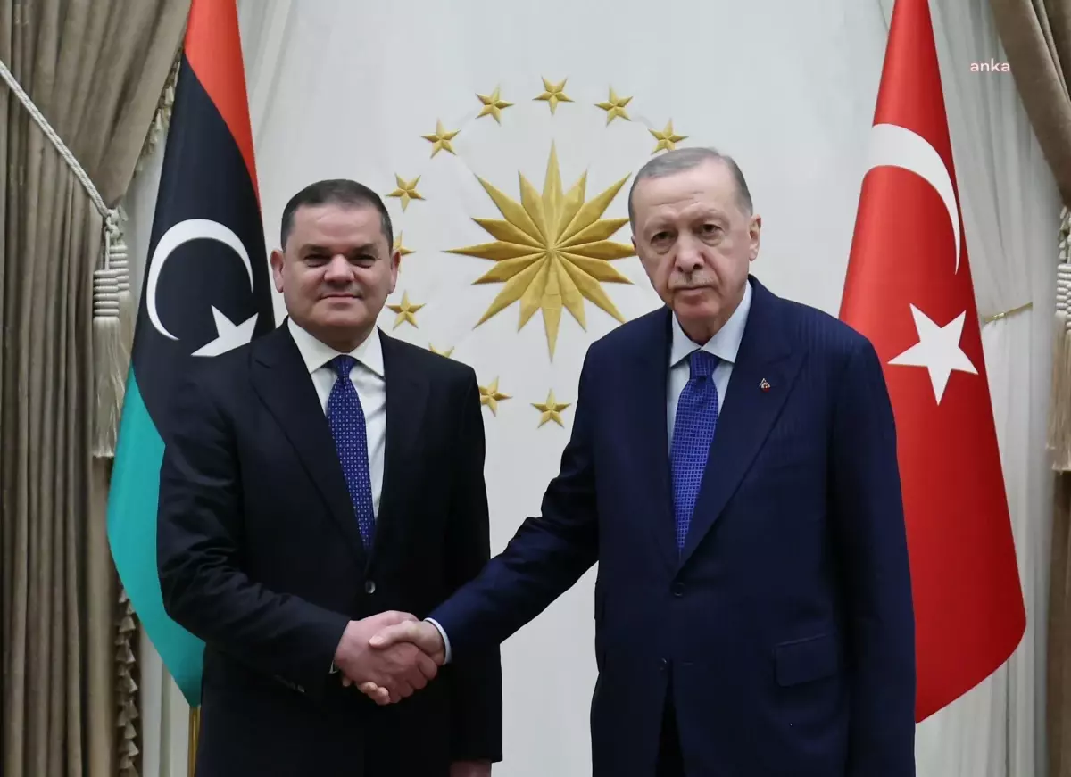 Cumhurbaşkanı Erdoğan, Libya Millî Birlik Hükümeti Başbakanı Dibeybe ile Görüştü