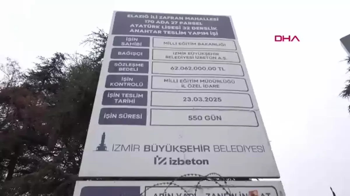 İzmir Büyükşehir Belediyesi\'nin Elazığ\'a yaptıracağı okul, yarım kaldı; yüklenici firma ve belediyeden açıklama