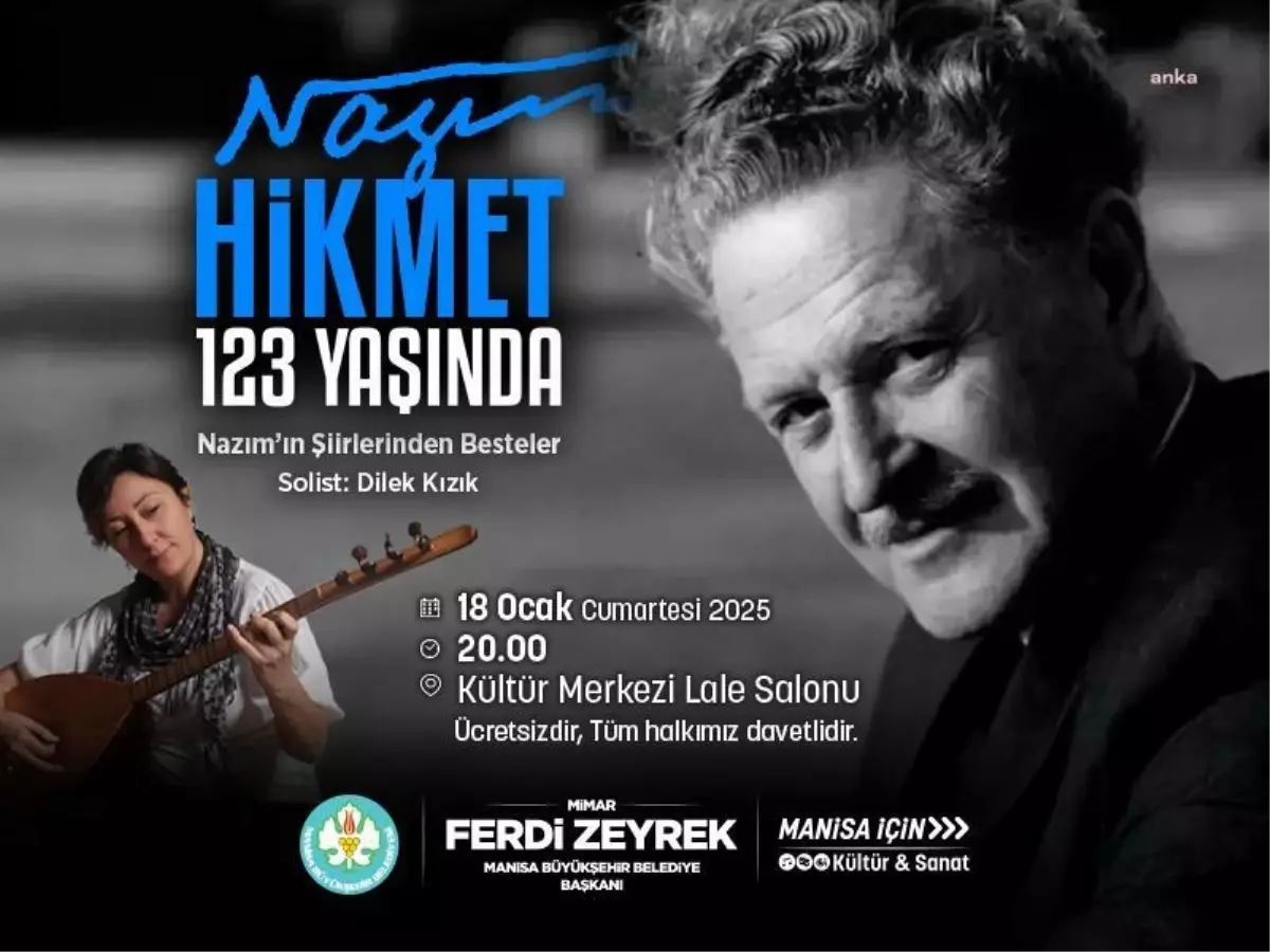 Nazım Hikmet, Doğumunun 123. Yılında Manisa\'da Anılacak