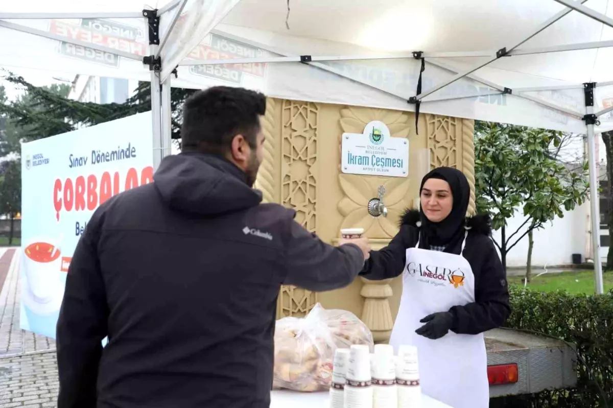 İnegöl Belediyesi\'nden Öğrencilere Sınav Döneminde Ücretsiz Çorba İkramı