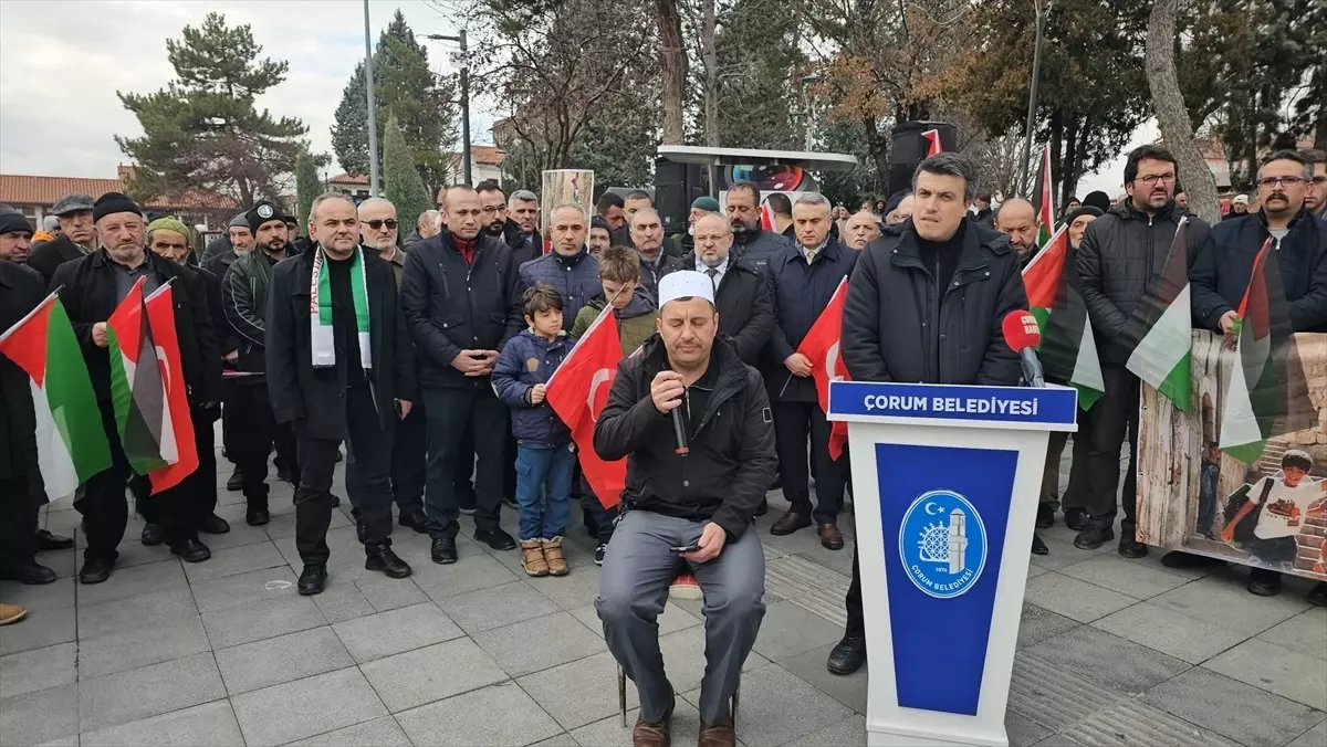 Çorum\'da Gazze\'deki ateşkes dolayısıyla basın açıklaması yapıldı