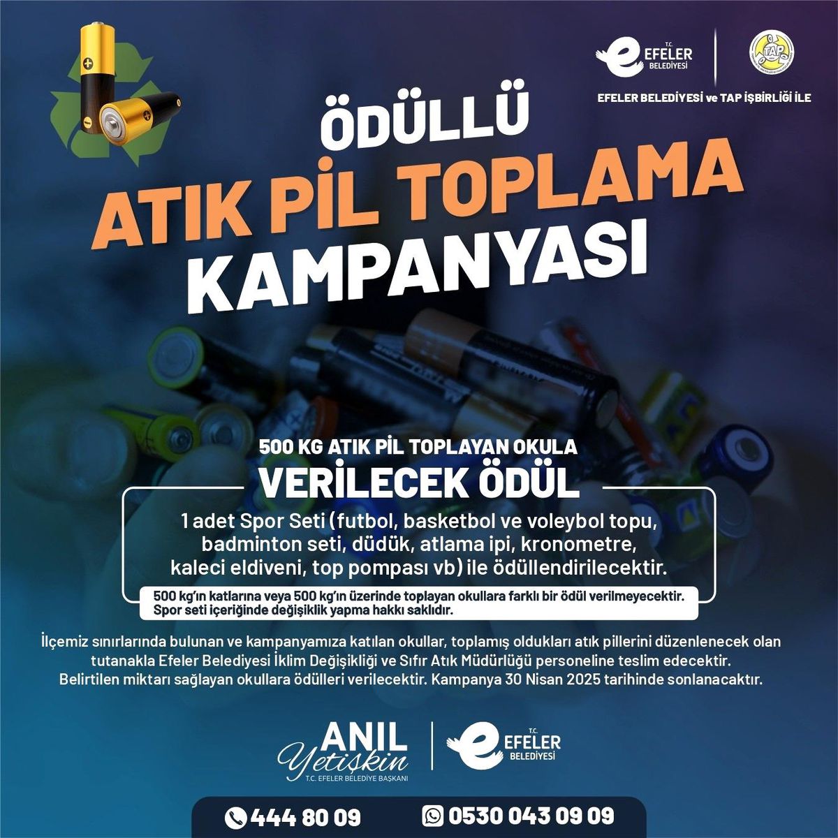 Efeler Belediyesi\'nden Atık Pil Toplama Kampanyası