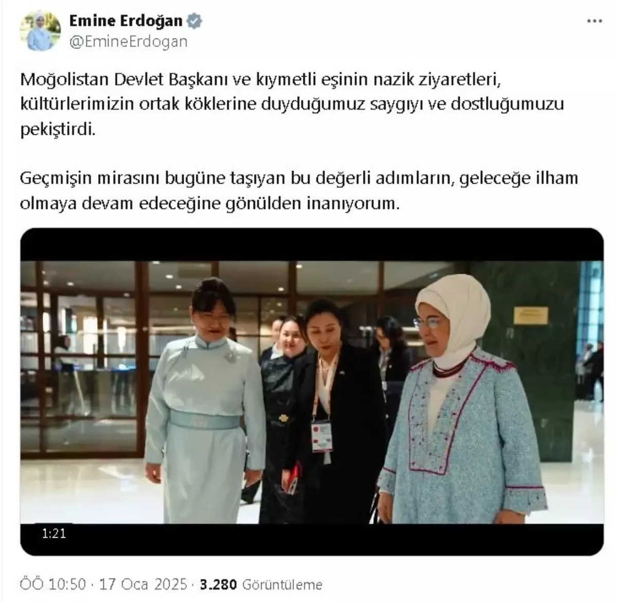 Emine Erdoğan\'dan Moğolistan Ziyareti İle İlgili Paylaşım