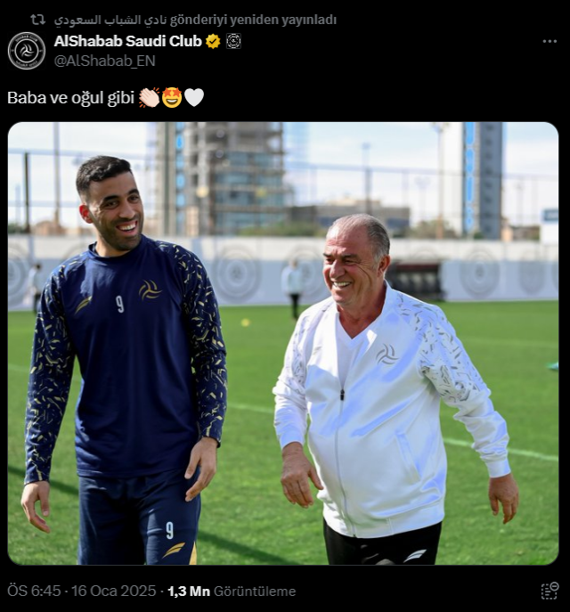 Futbolcunun yaptığı hareket tepki çekmişti! Al Shabab'tan Fatih Terim paylaşımı geldi