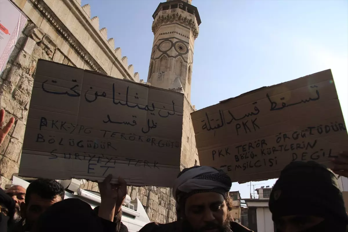 Şam\'da PKK/YPG\'ye Protesto