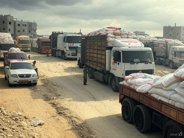 Ateşkesin ardından Gazze'ye yardım tırları girmeye başladı