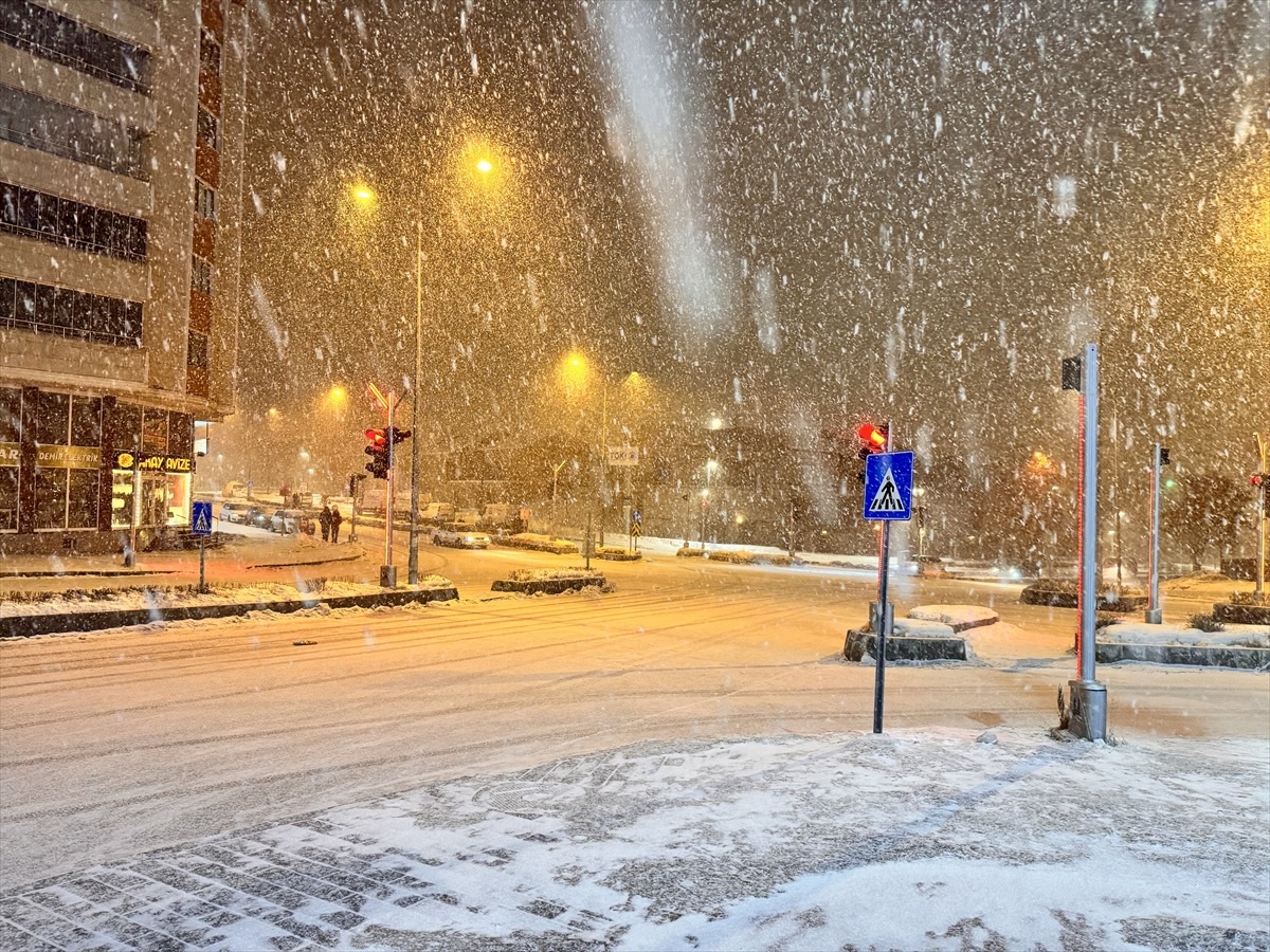 Erzurum\'da Kar Yağışı Hayatı Olumsuz Etkiledi