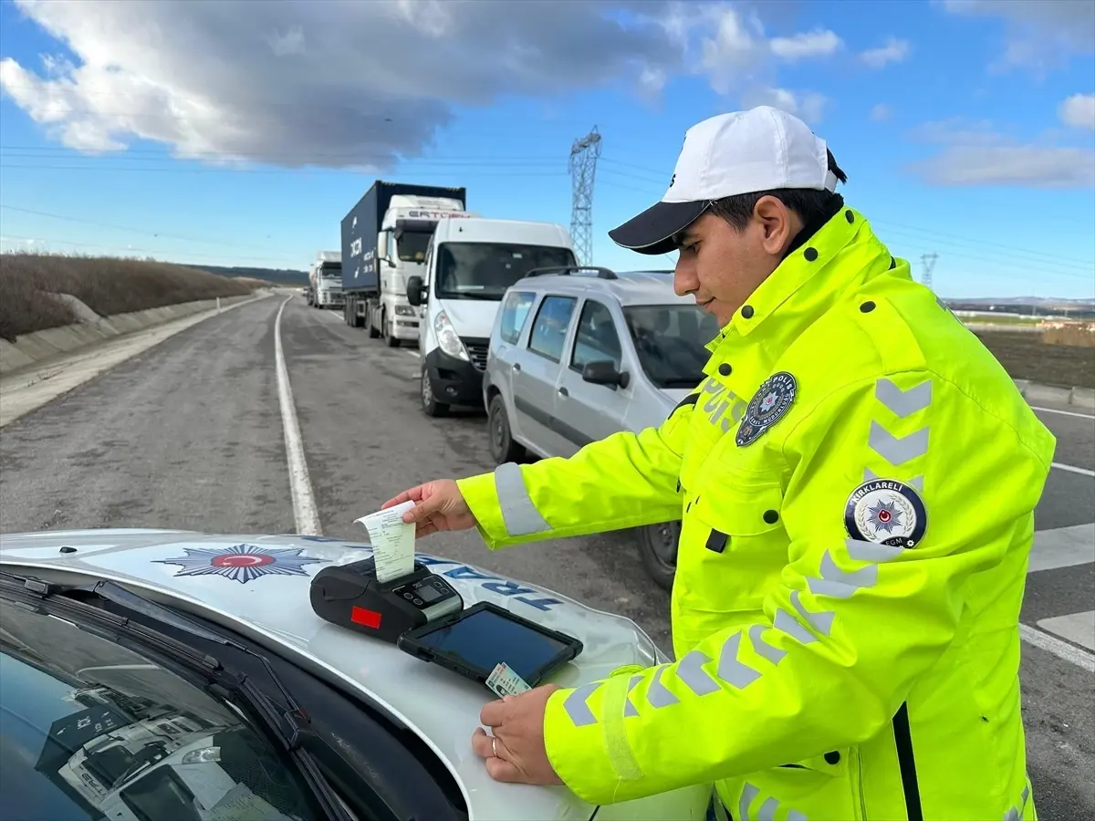 Kırklareli\'de Dronla Trafik Denetimi