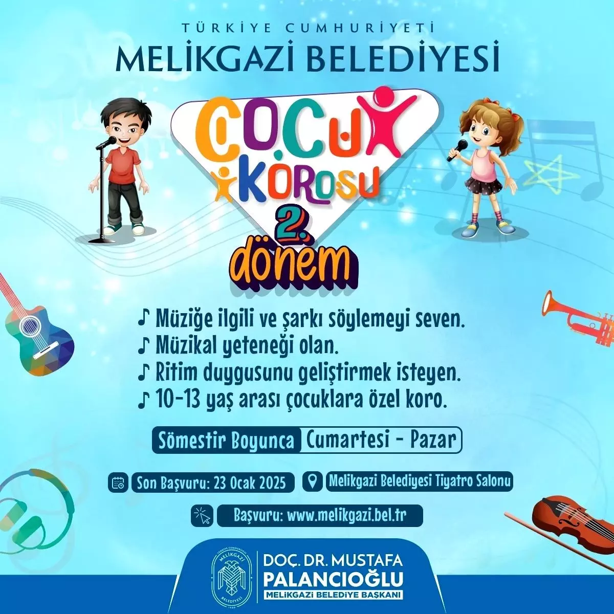 Melikgazi\'de \'Çocuk Korosu\' İçin Kayıtlar Başladı