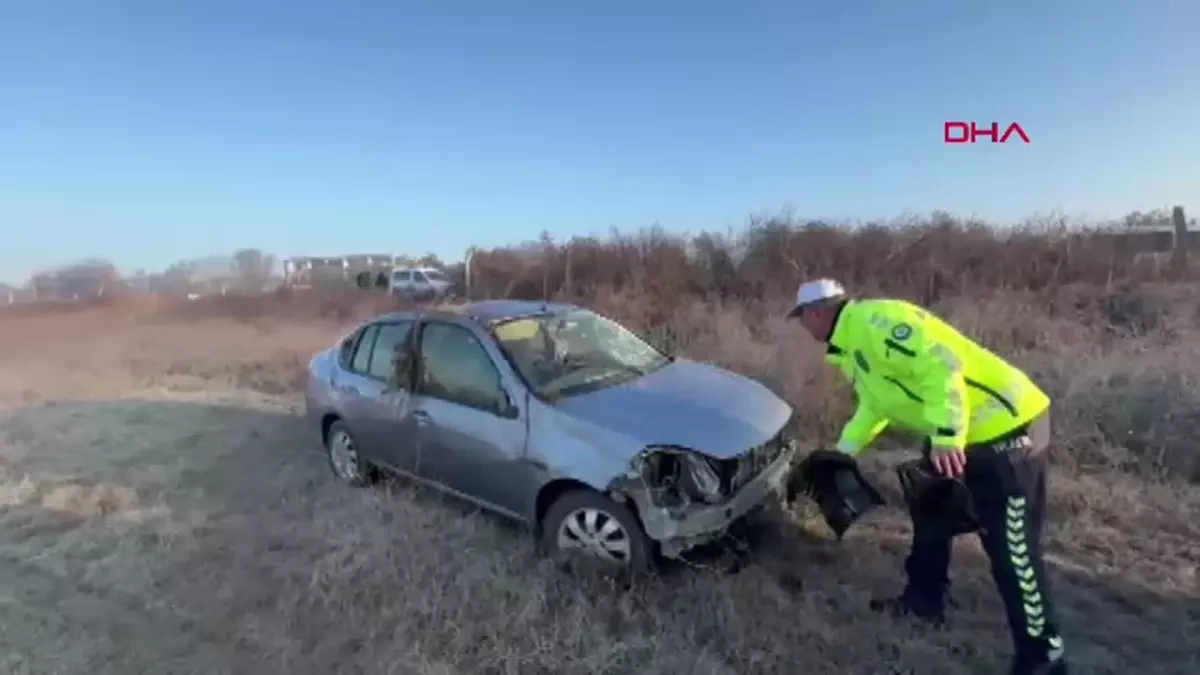 Tekirdağ\'da Takla Atan Araçta Sürücü Yaralandı