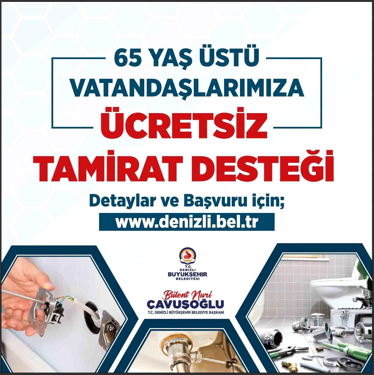 Denizli Belediyesi\'nden 65 Yaş Üstü Yurttaşlara Ücretsiz Tamirat Desteği