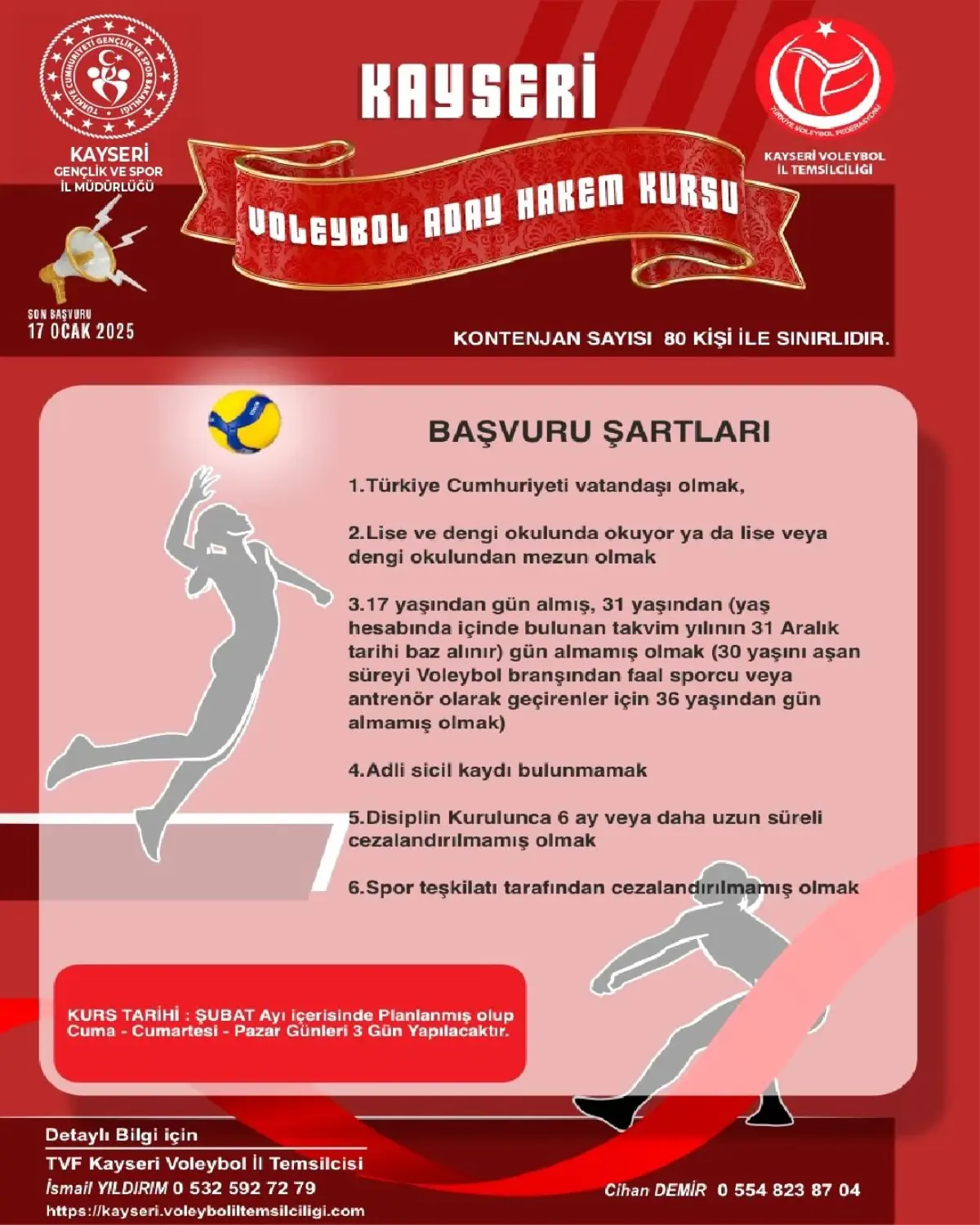 Kayseri\'de Voleybol Hakem Kursu Duyurusu