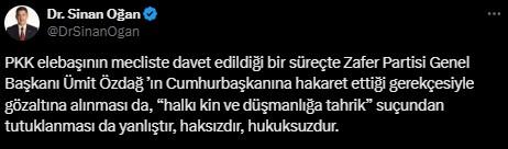 Ümit Özdağ'ın tutuklanmasına siyasilerden ardı ardına tepkiler