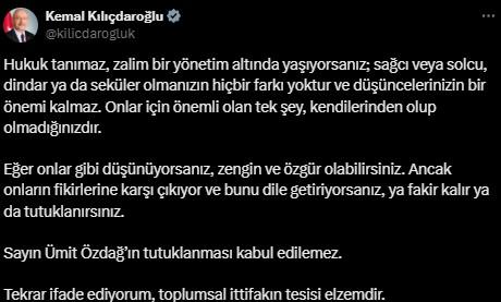 Ümit Özdağ'ın tutuklanmasına siyasilerden ardı ardına tepkiler