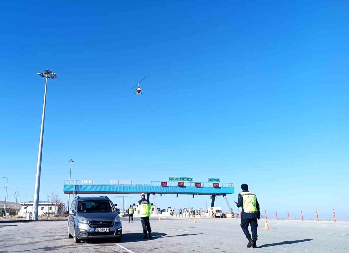 Kırşehir\'de Hava Destekli Trafik Denetimi