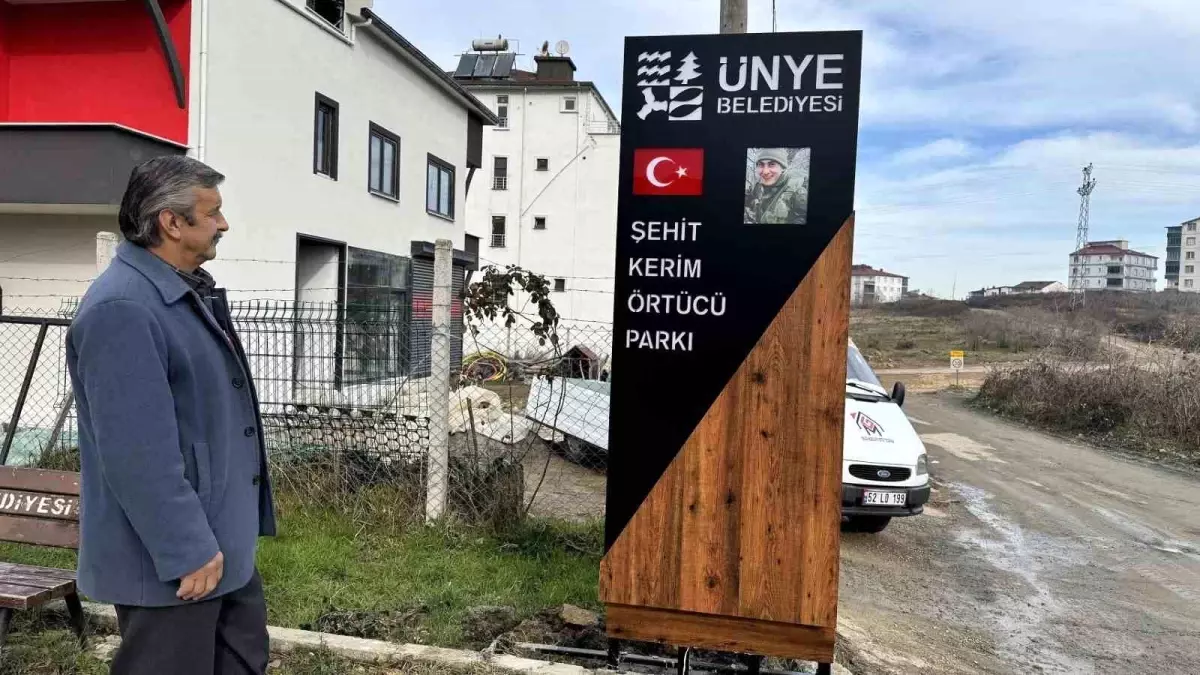 Şehit Kerim Örtücü\'nün ismi, Ünye\'de parka verildi