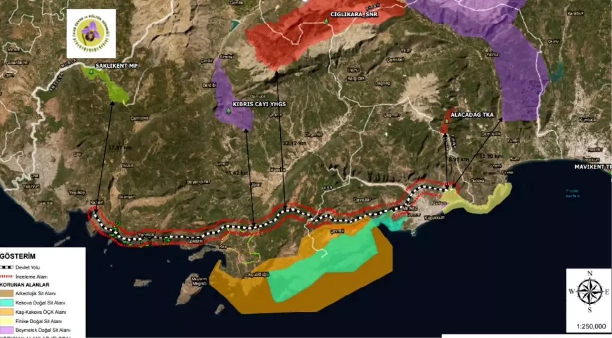 Antalya\'da Finike-Demre-Kaş-Kalkan Bölünmüş Yol Projesine ÇED Olumlu Kararı