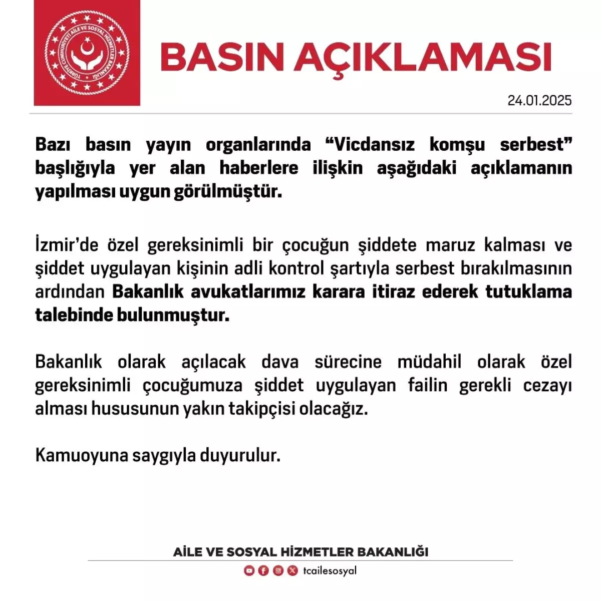 Bakanlık\'tan Tutuklama Talebi