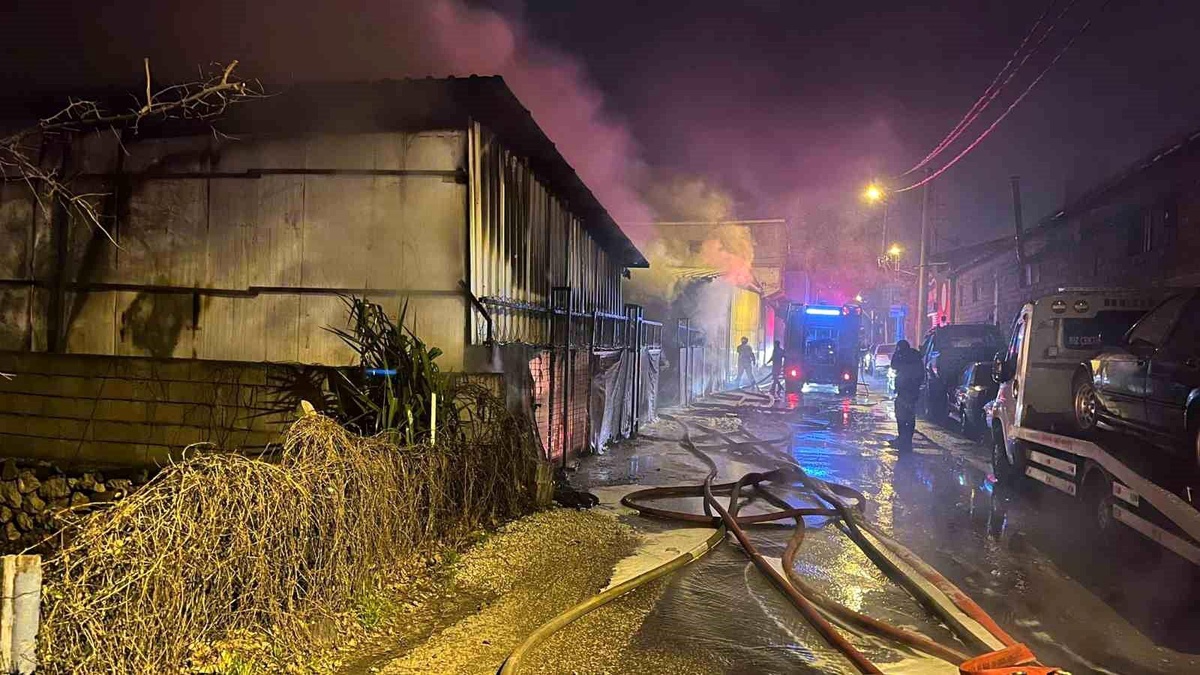 Bursa\'da Oto Galeri Yangını: 10 Araç Yandı