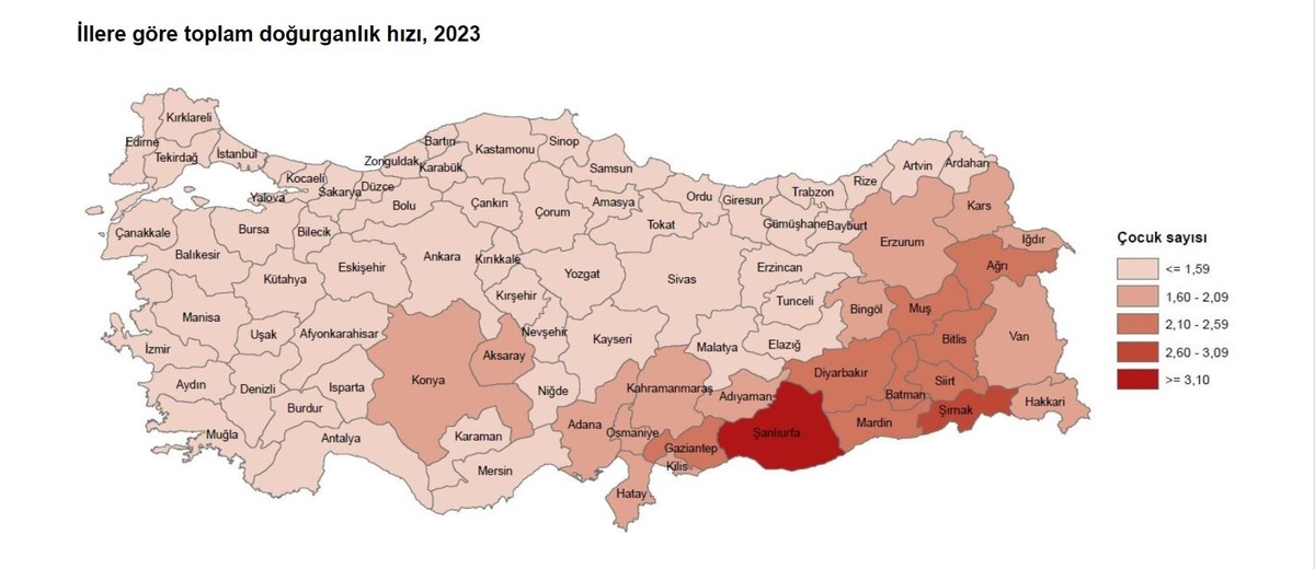 10 il, nüfusunu yenileme yeterliliğine sahip
