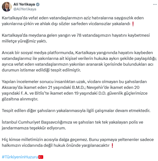 Yangında hayatını kaybedenleri arayıp dalga geçen 3 vicdansız gözaltında