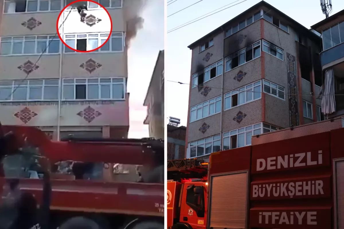 Evde çıkan yangında 1 yaşındaki bebeğini camdan atarak kurtaran anneden acı haber