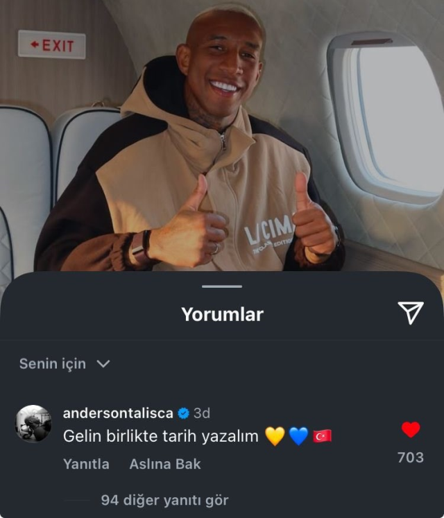 İşte ilk açıklaması: Anderson Talisca, Fenerbahçe için İstanbul'da