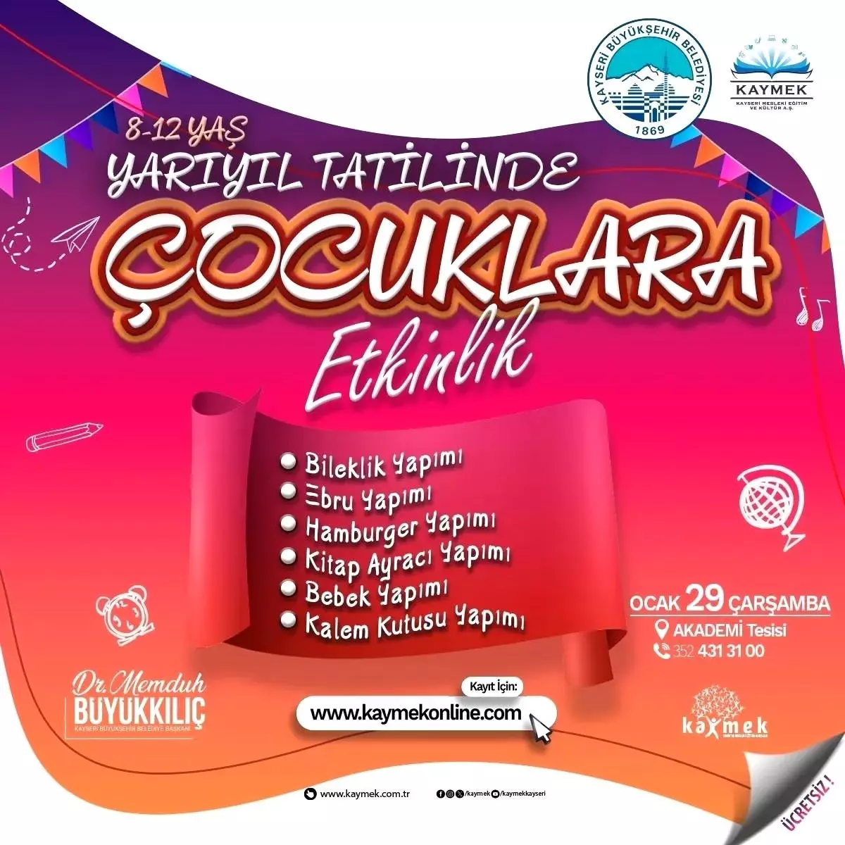 KAYMEK\'ten Yarıyıl Tatiline Özel Etkinlikler